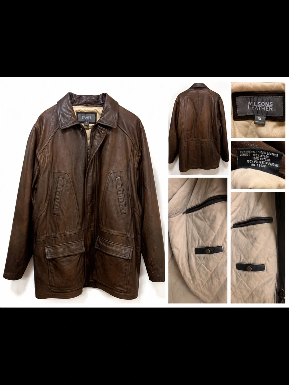 Wilsons Leather Men's Dark Brown Leather Bomber Jacket